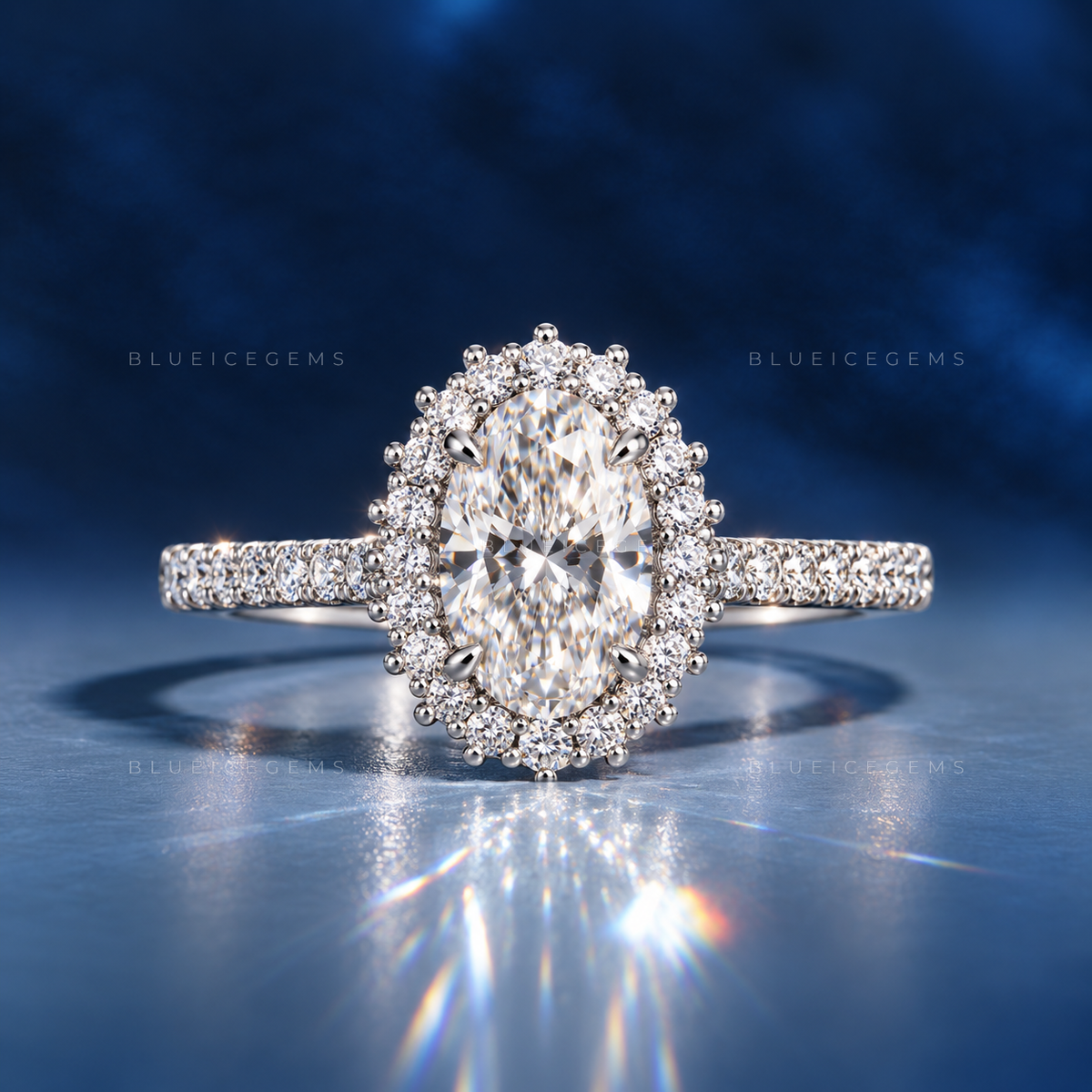 Eternal Halo Oval Cut Pavé Engagement Ring