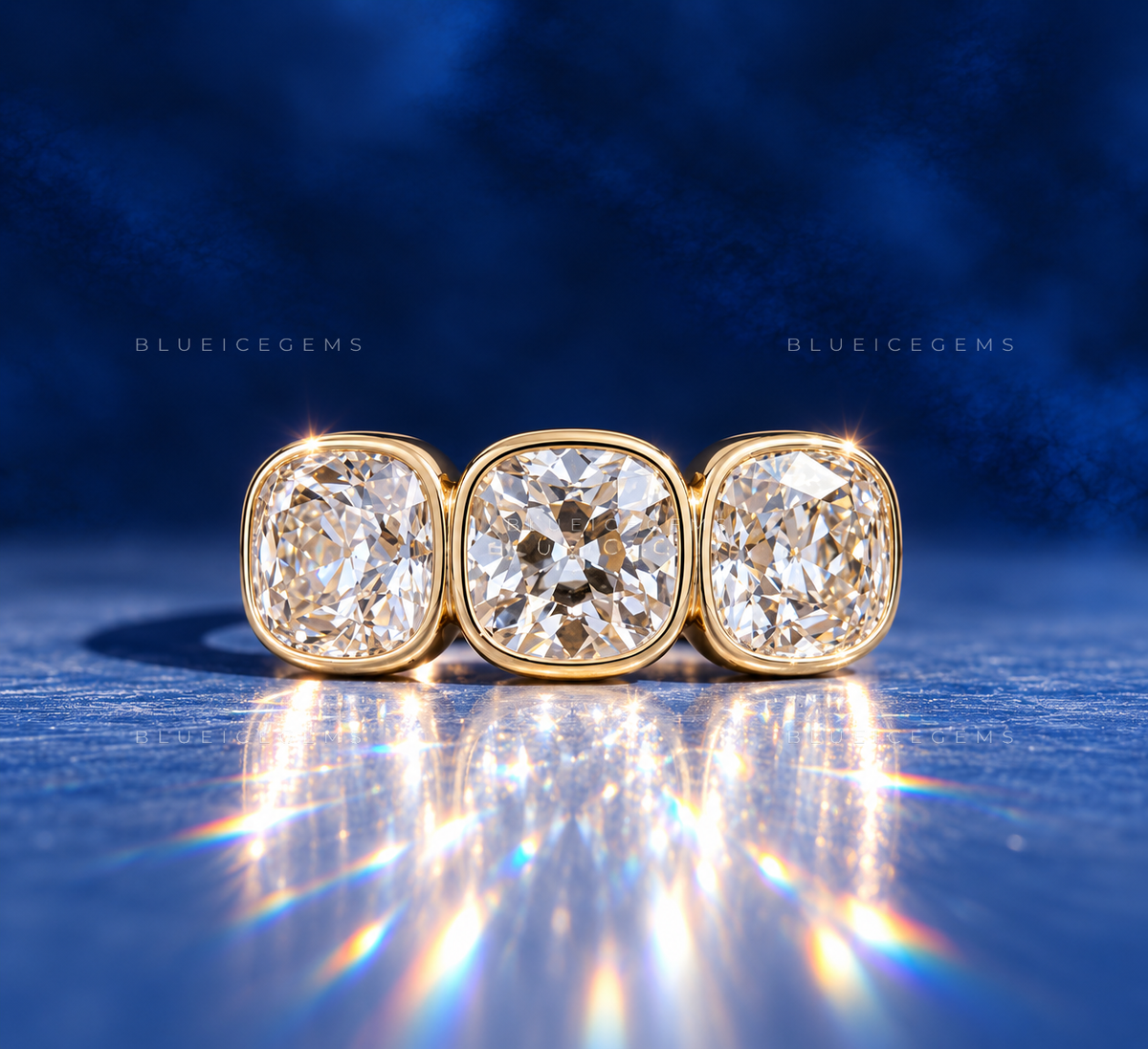 Vintage Grandeur Cushion Old European Cut Lab Diamond Ring