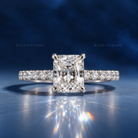 Luminous Glamour Radiant Cut Hidden Halo Engagement Ring