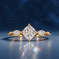 Timeless Harmony Cushion Cut Three-Stone Trilogy Engagement Ring