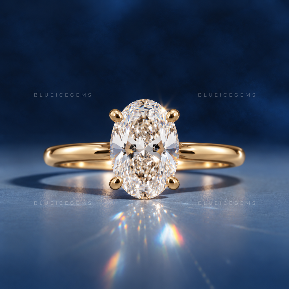 Graceful Serenade Oval Cut Hidden Halo Solitaire Engagement Ring