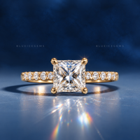 Regal Splendor Princess Cut Pave Engagement Ring