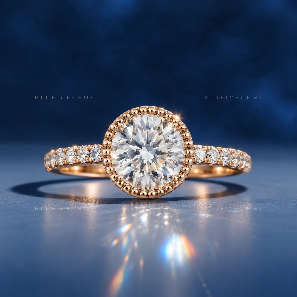 Modern Minimalist Round Brilliant Cut Bezel Solitaire Engagement Ring