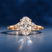 Luminous Harmony Oval Cut Three Stone Engagement Ring