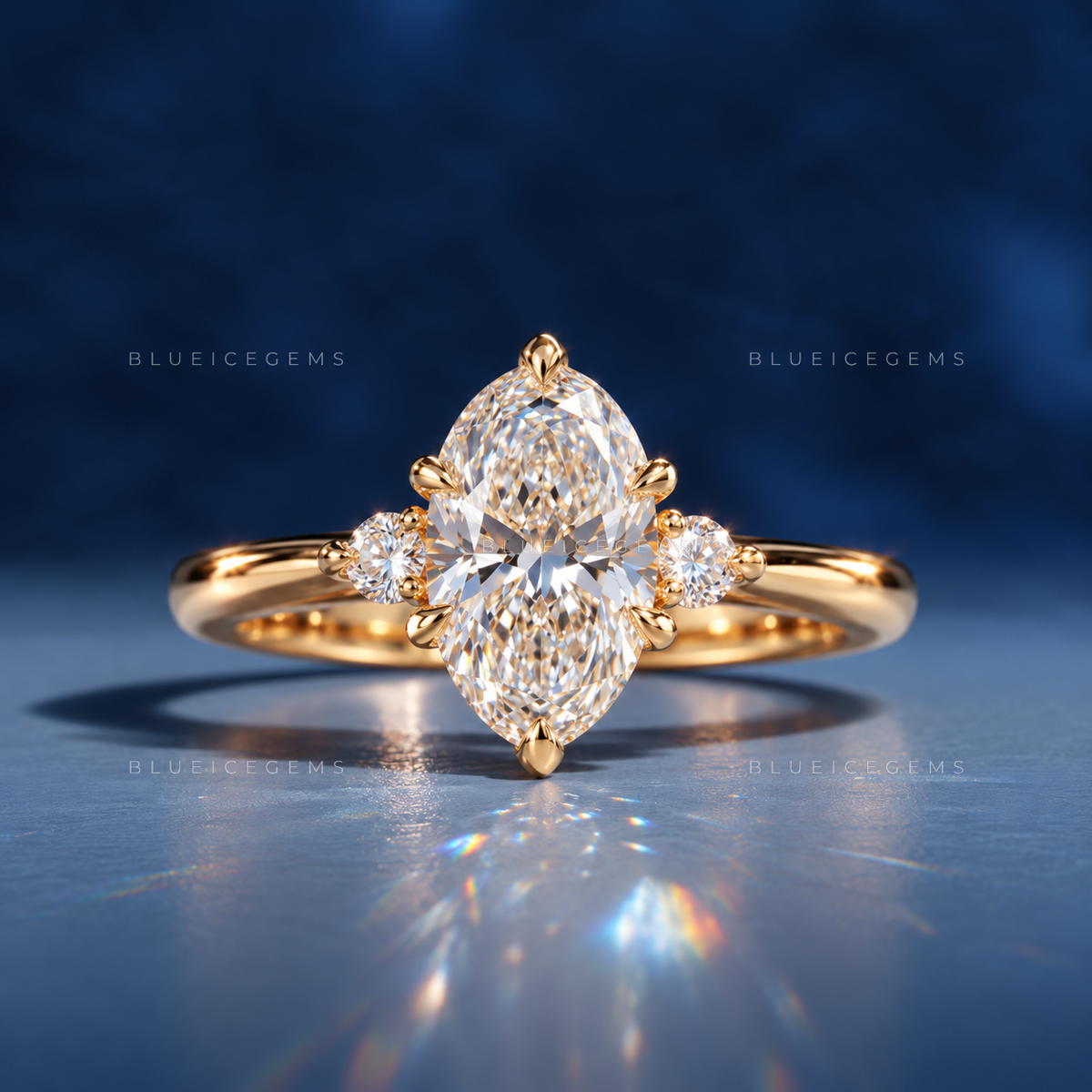 Radiant Harmony Oval Cut Accent Engagement Ring