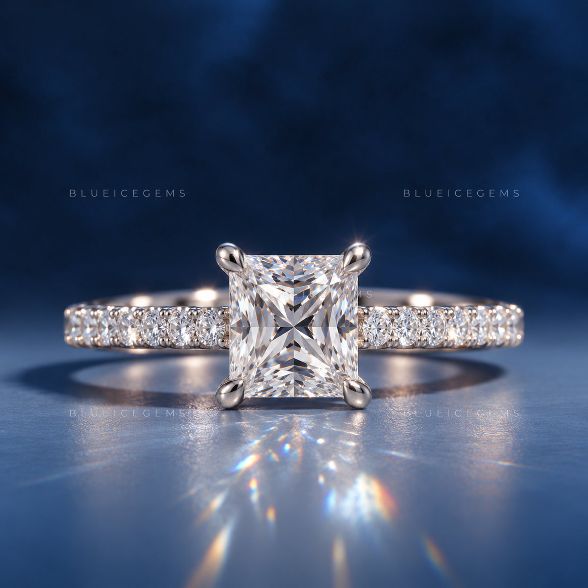 Modern Majesty Princess Cut Pavé Engagement Ring