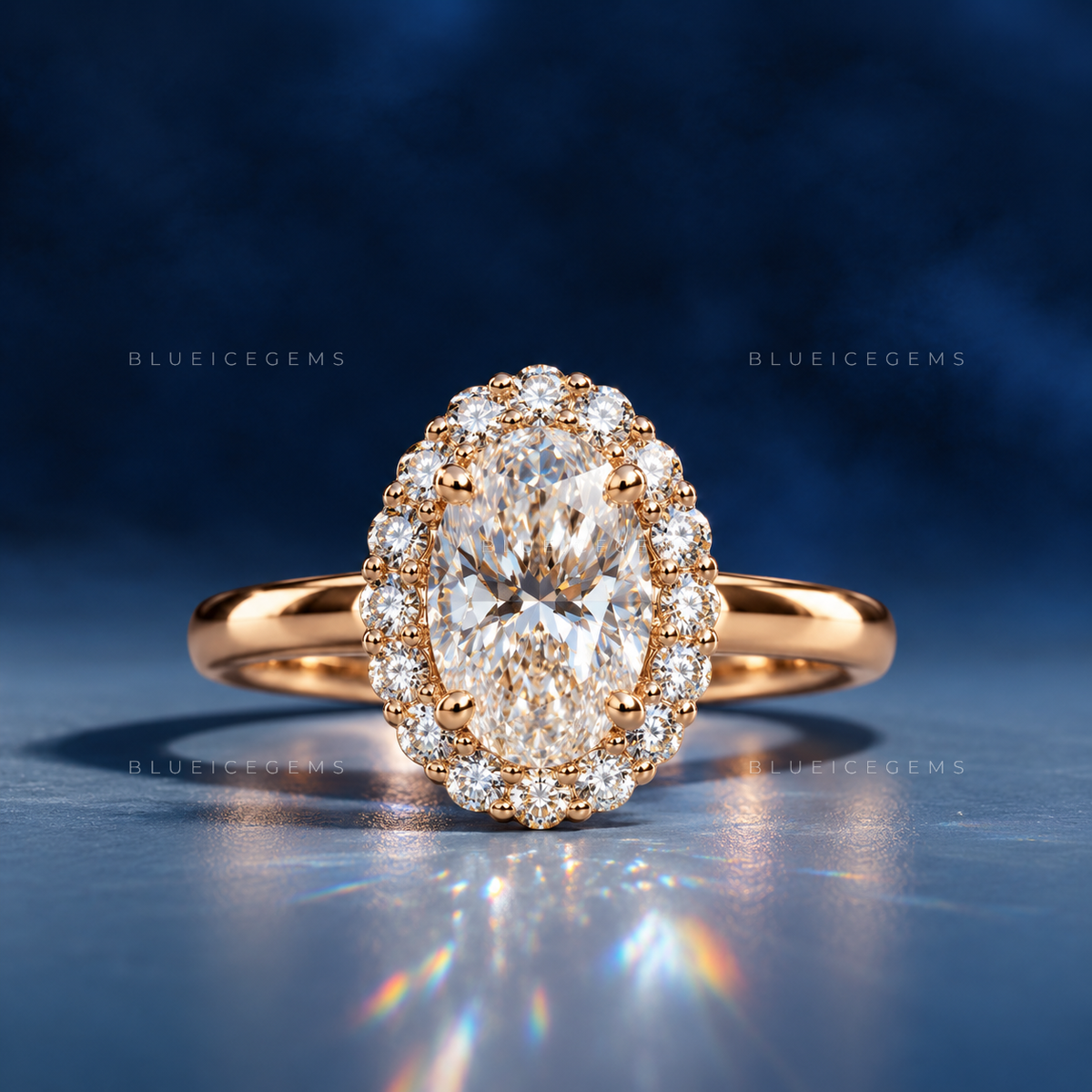 Refined Brilliance Oval Cut Accent Engagement Ring