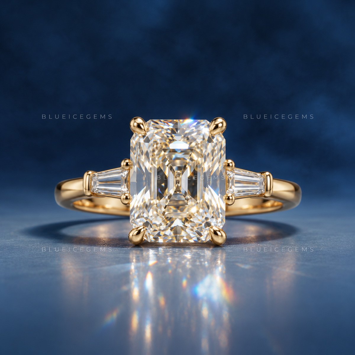 Vintage Grandeur Cushion Old Mine Cut Trilogy Ring