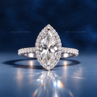 Regal Silhouette Marquise Cut Pavé Engagement Ring