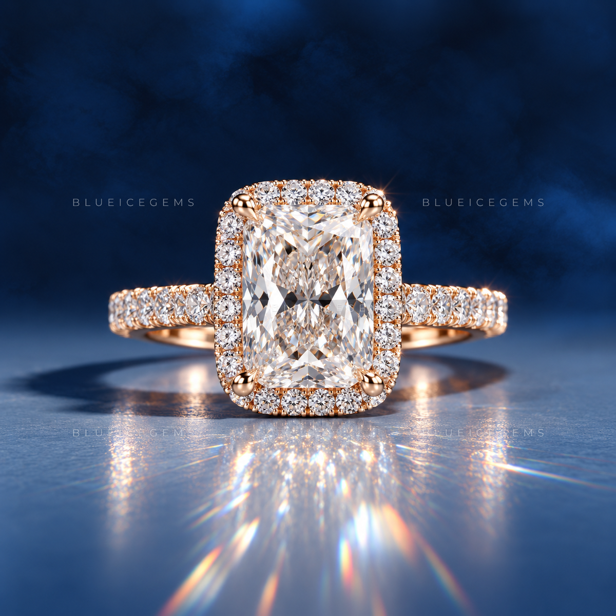 Velvet Radiance Cushion Cut Pavé Engagement Ring