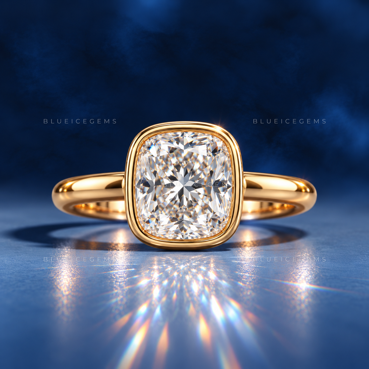 Velvet Radiance Cushion Cut Solitaire Ring