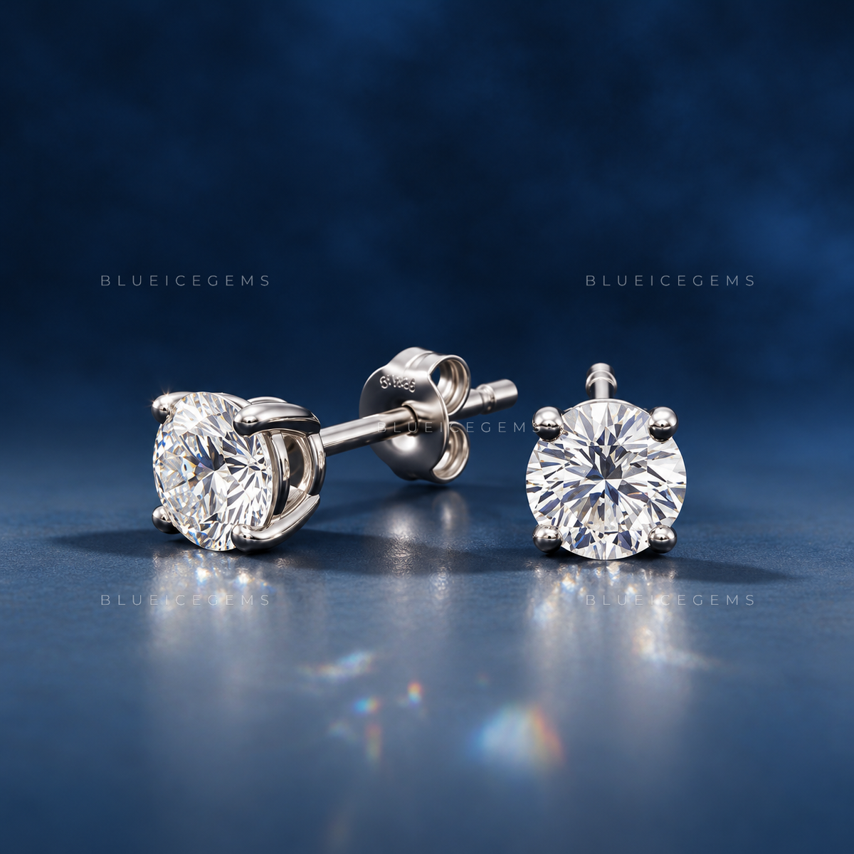 The Zenith Sparkle: Round Diamond Stud Earrings