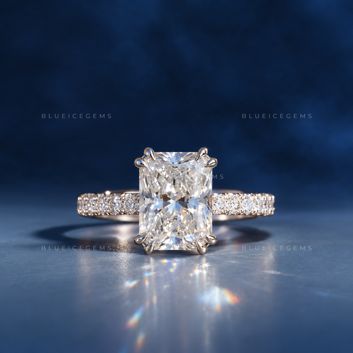 Sparkling Sophistication Radiant Cut Hidden Accent Engagement Ring