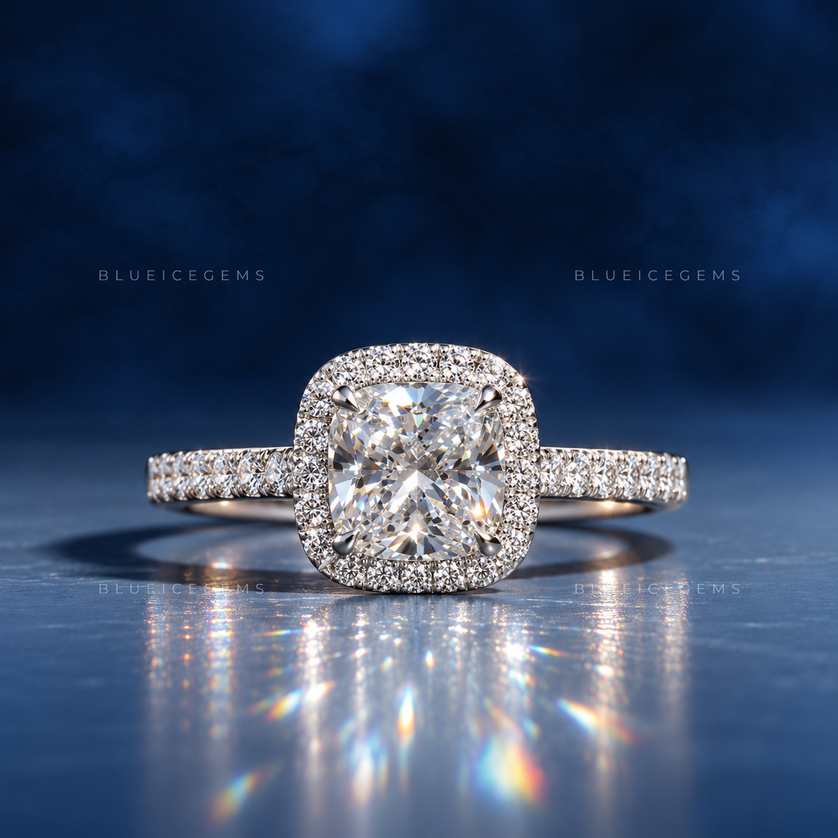 Classic Sophistication Cushion Cut Pavé Engagement Ring
