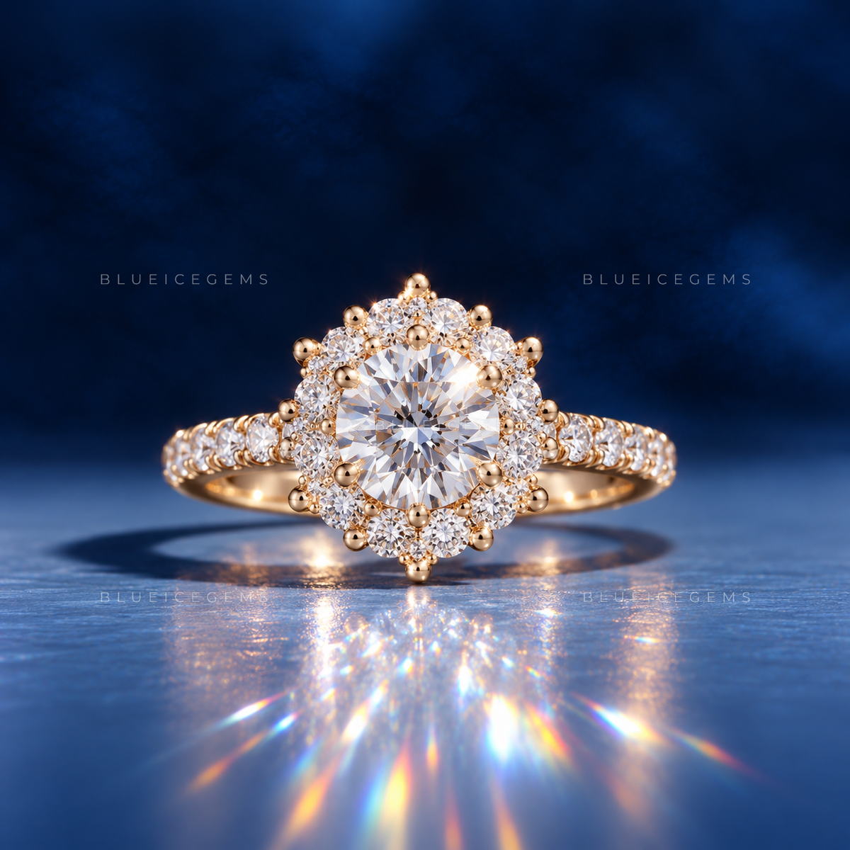 Velvet Radiance Cushion Cut Pavé Engagement Ring