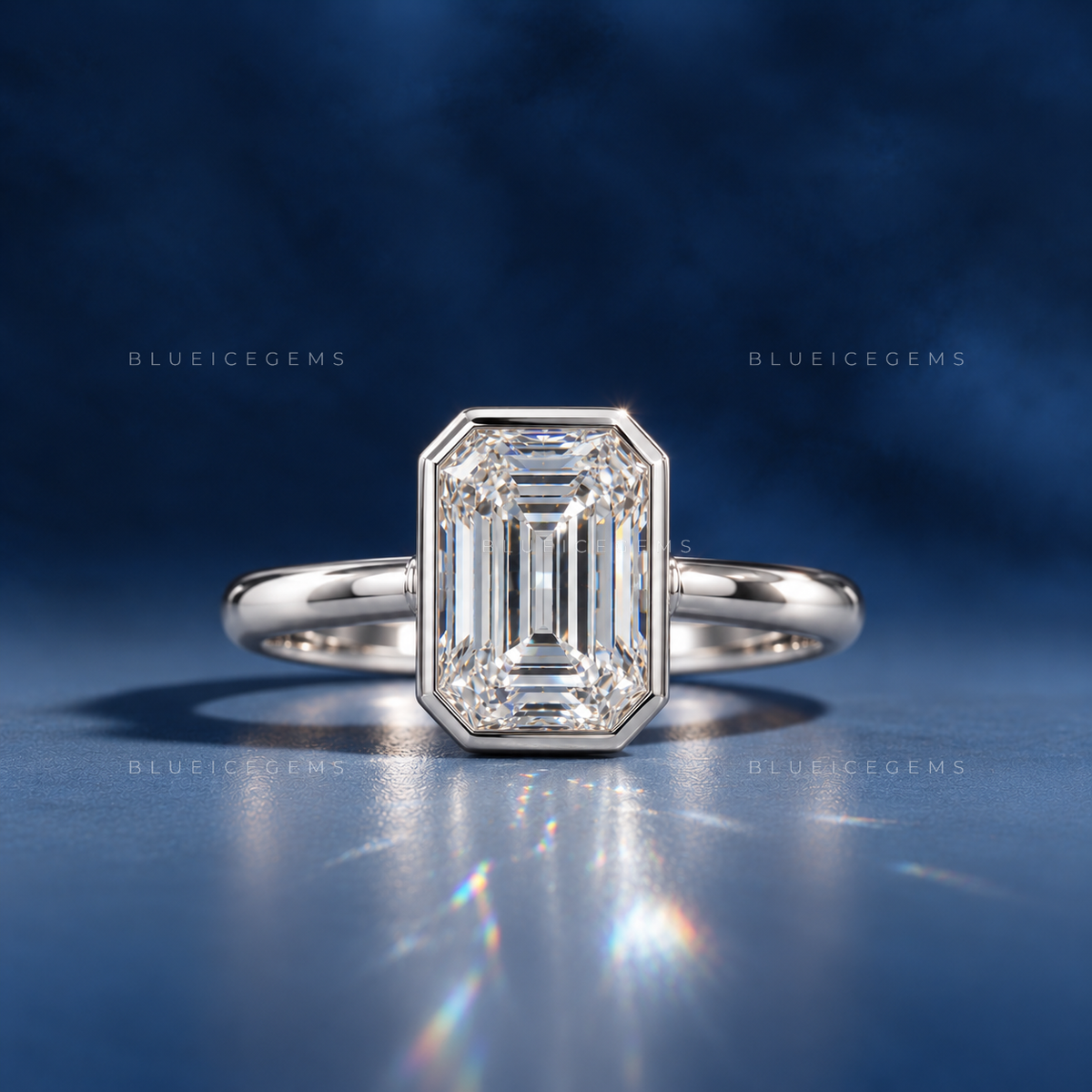 Timeless Sophistication Emerald Cut Solitaire Engagement Ring