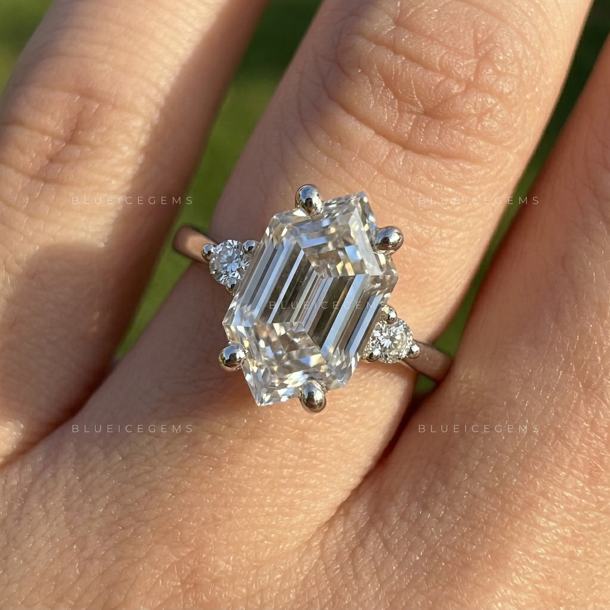 Celestial Fire Round Brilliant Cut Cluster Engagement Ring