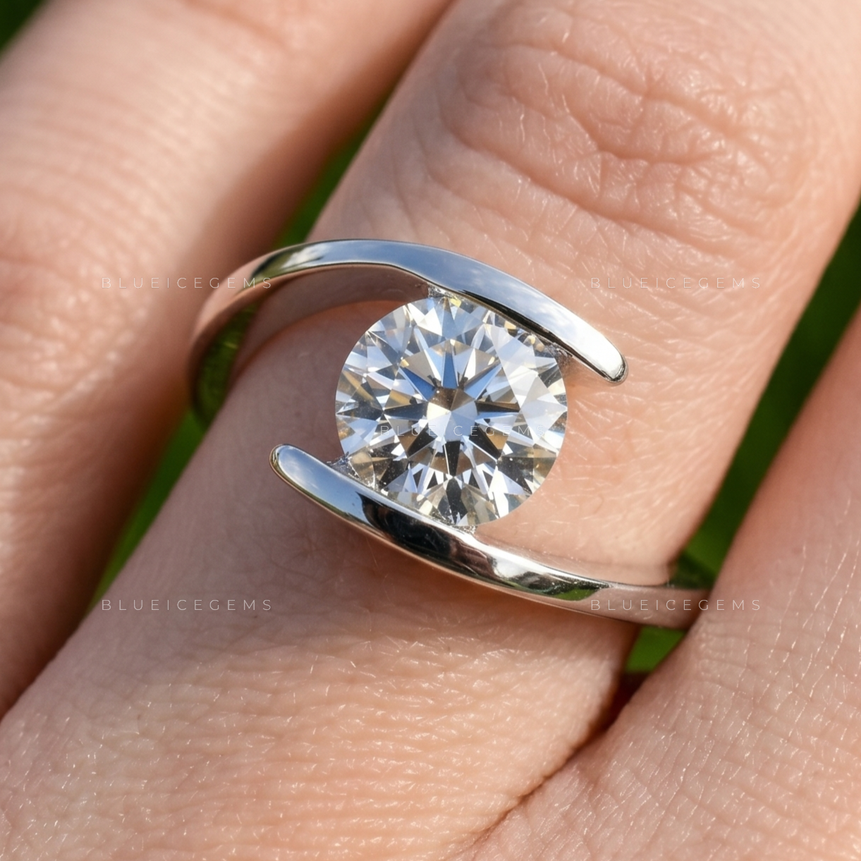 Whispering Grace Round Brilliant Classic Solitaire Engagement Ring
