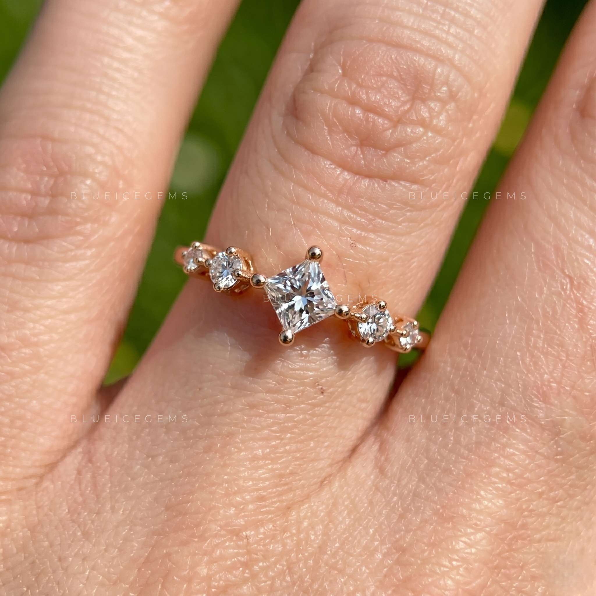 Modern 5-Stone Architectural Engagement Ring for Her