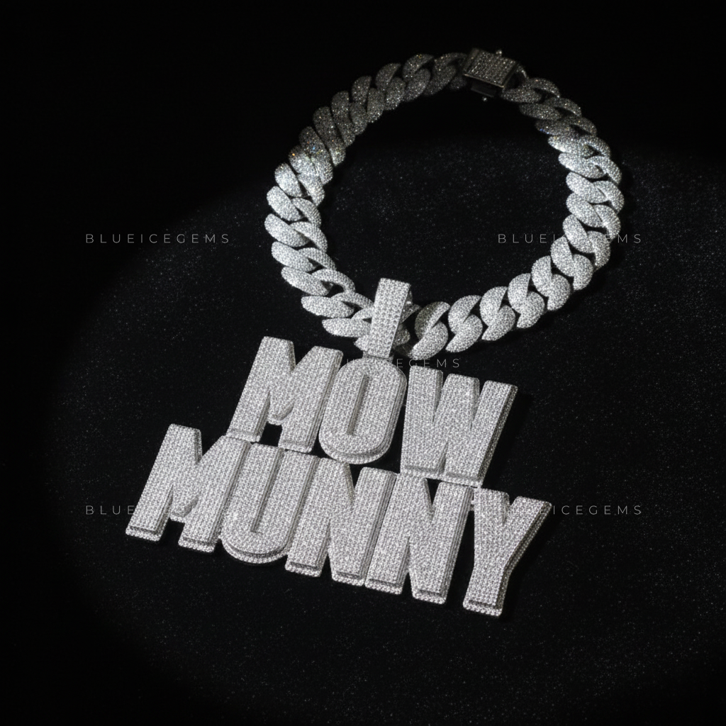 "MOW MUNNY" Two-Tier Custom Block Pendant