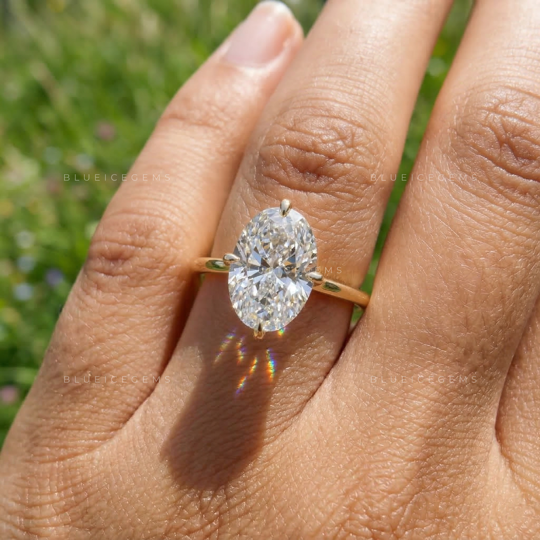 Hidden Halo Oval Cut Solitaire Engagement Ring