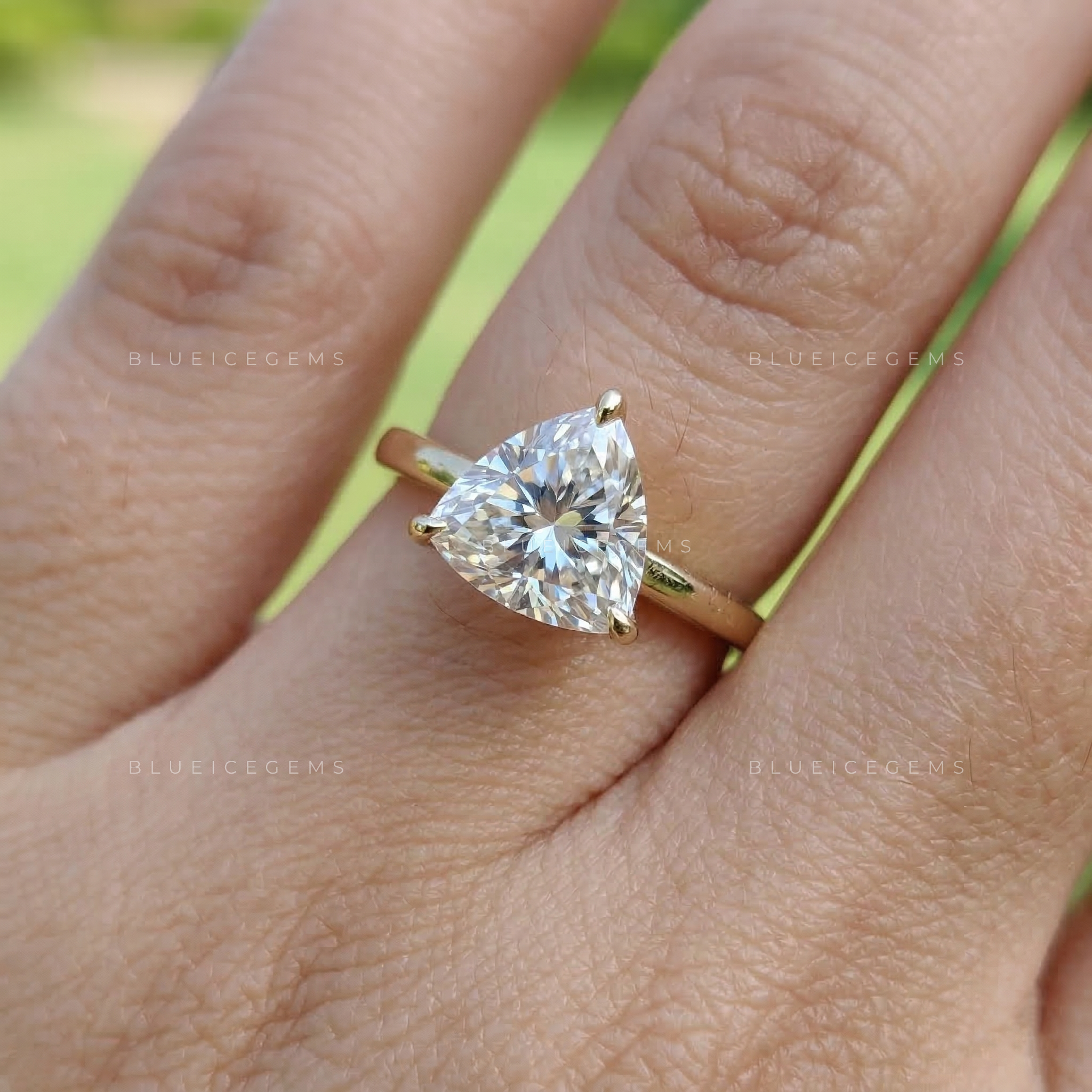 Celestial Zenith Trillion Cut Solitaire Ring