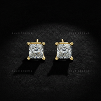 The Gilded Prism: Princess-Cut Diamond Stud Earrings