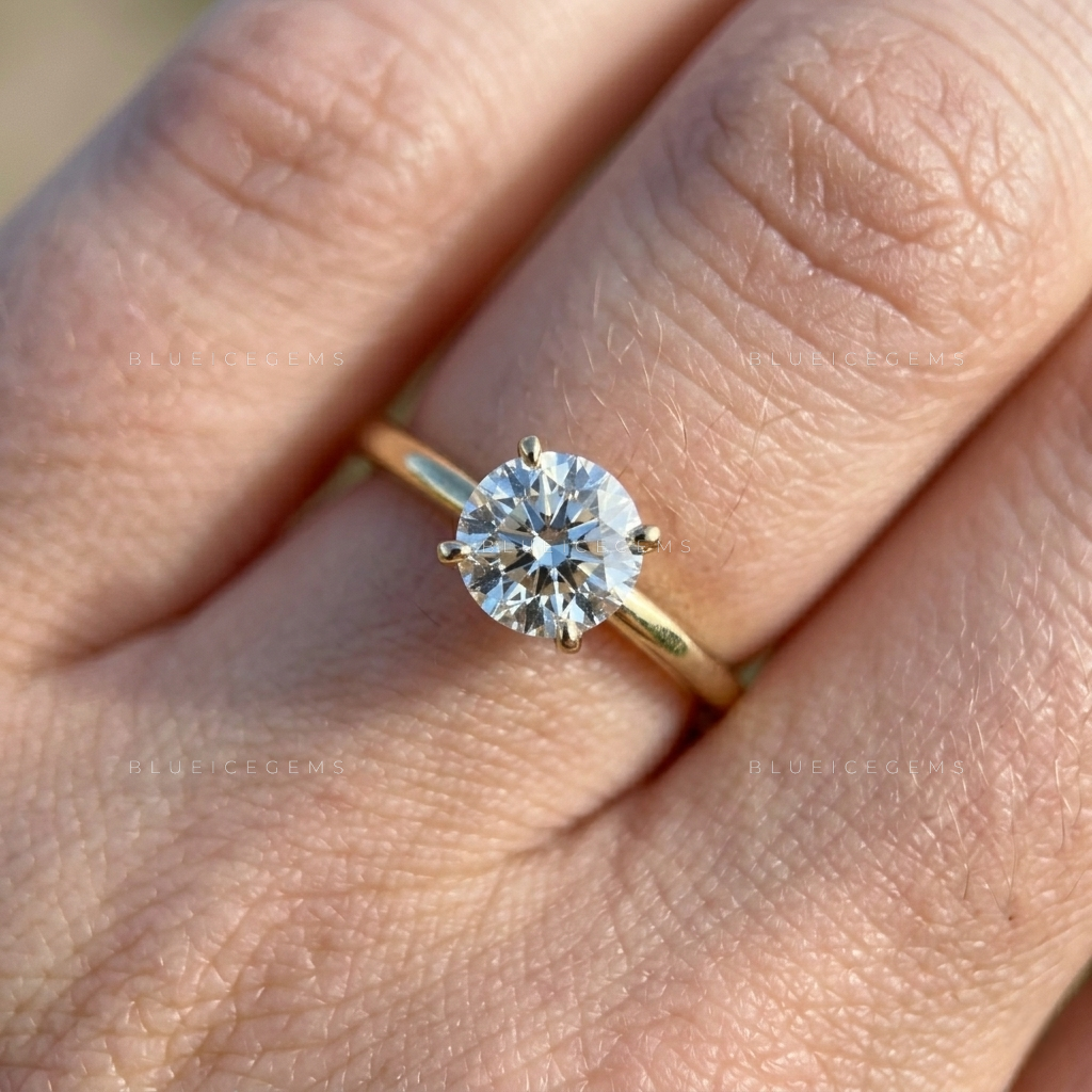 Dainty Round Brilliant Cut Minimalist Solitaire Promise Ring