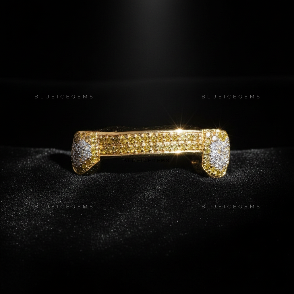 Canary & White Diamond Bridge Grillz