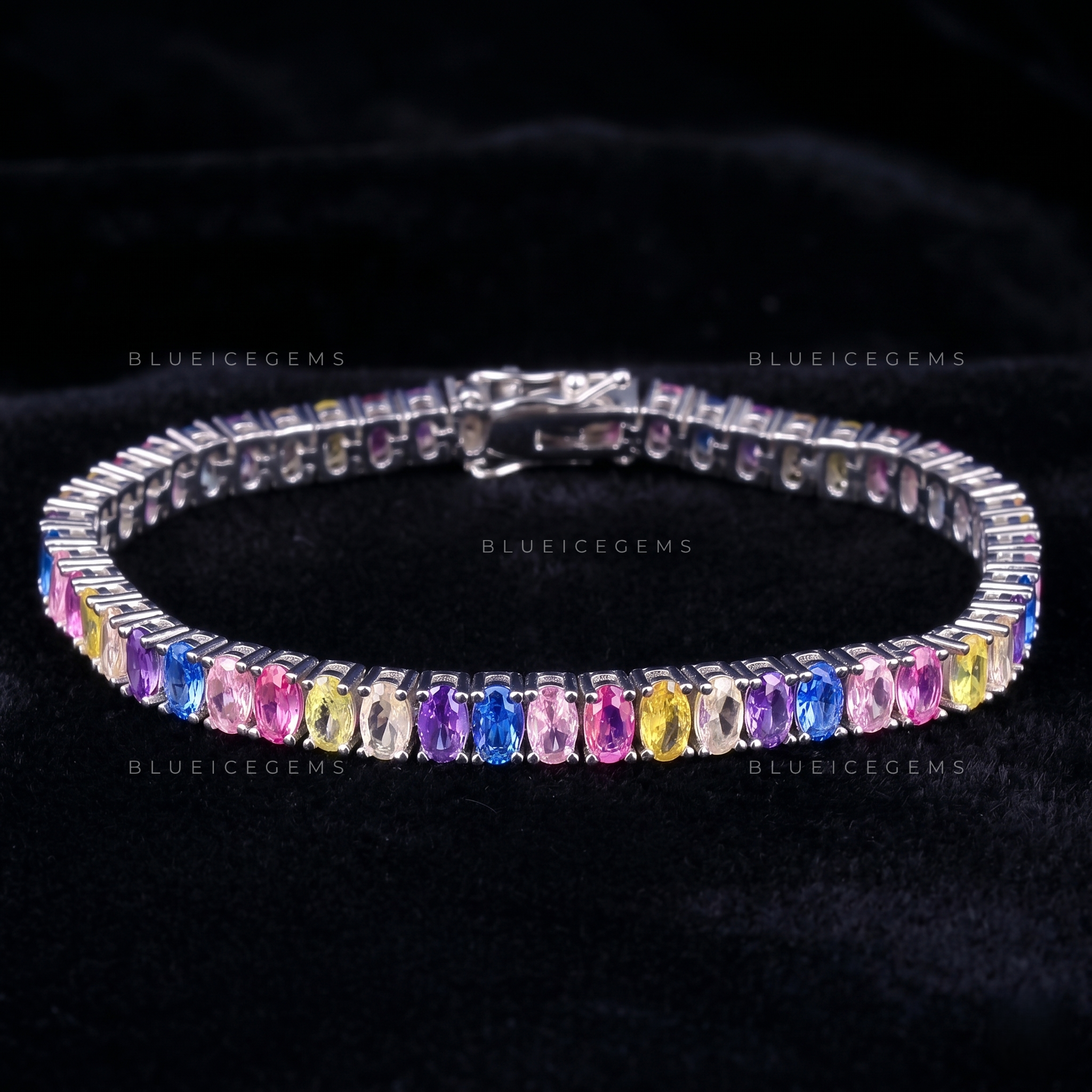 Vivid Spectrum Oval-Cut Prism Tennis Statement