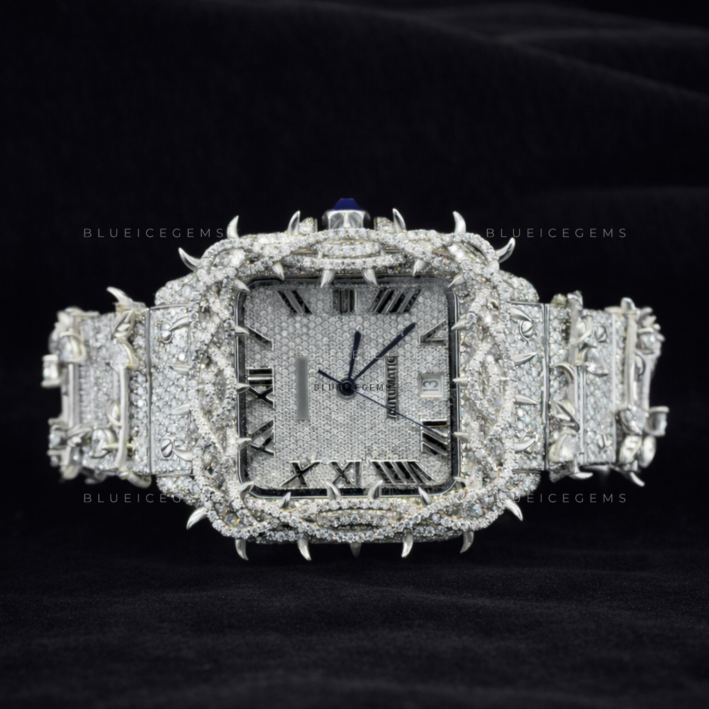 Thorn Frost: Custom Iced-Out Spike Moissanite Watch