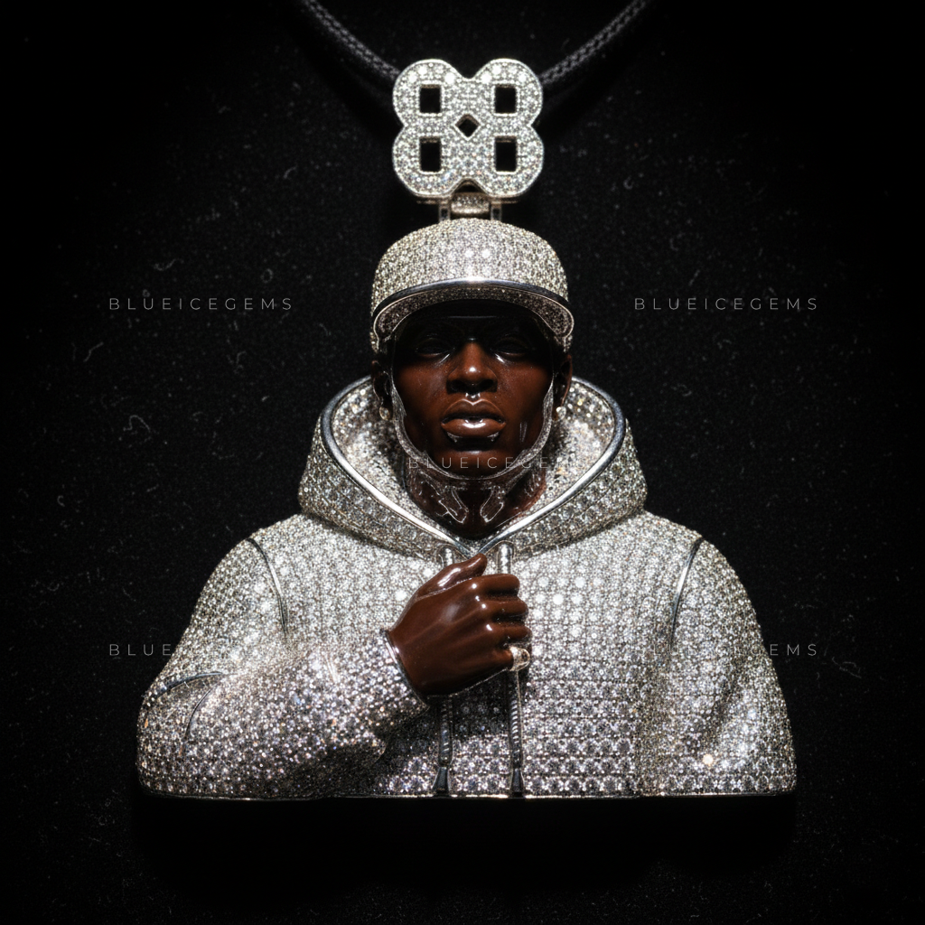 The "88" Legacy Portrait: 3D Urban Figurine & Diamond-Hoodie Sovereign