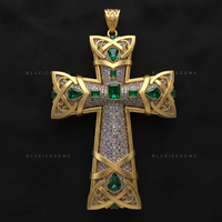 The "Emerald Cathedral" Cross: Celtic Filigree & Multi-Tone Mosaic Sovereign