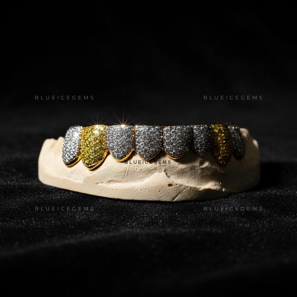 Canary & White Frost Shield Grillz