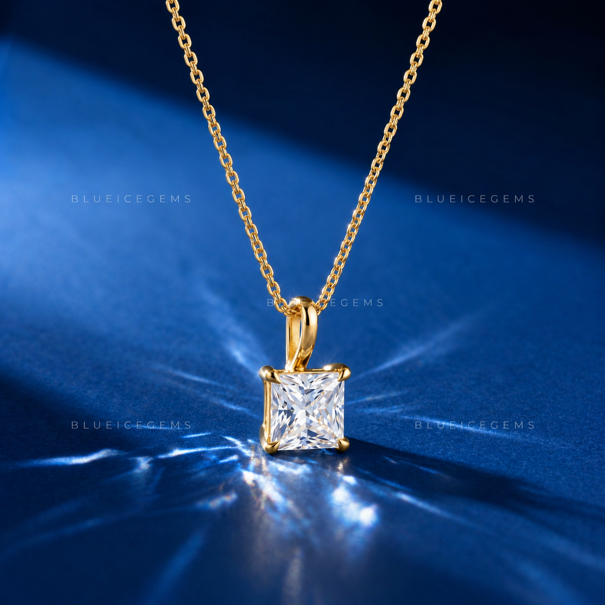 Princess Cut Solitaire Diamond Pendant