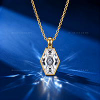 Hexagon Cut Solitaire Diamond Pendant