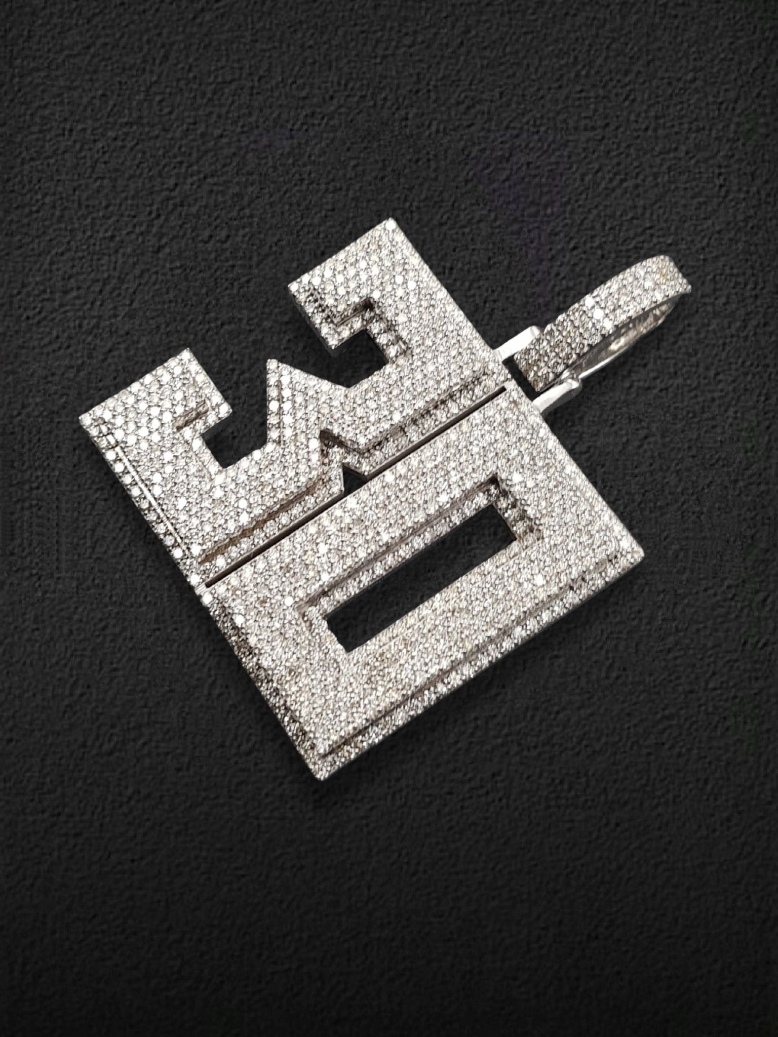 Iced 3D Block Pendant