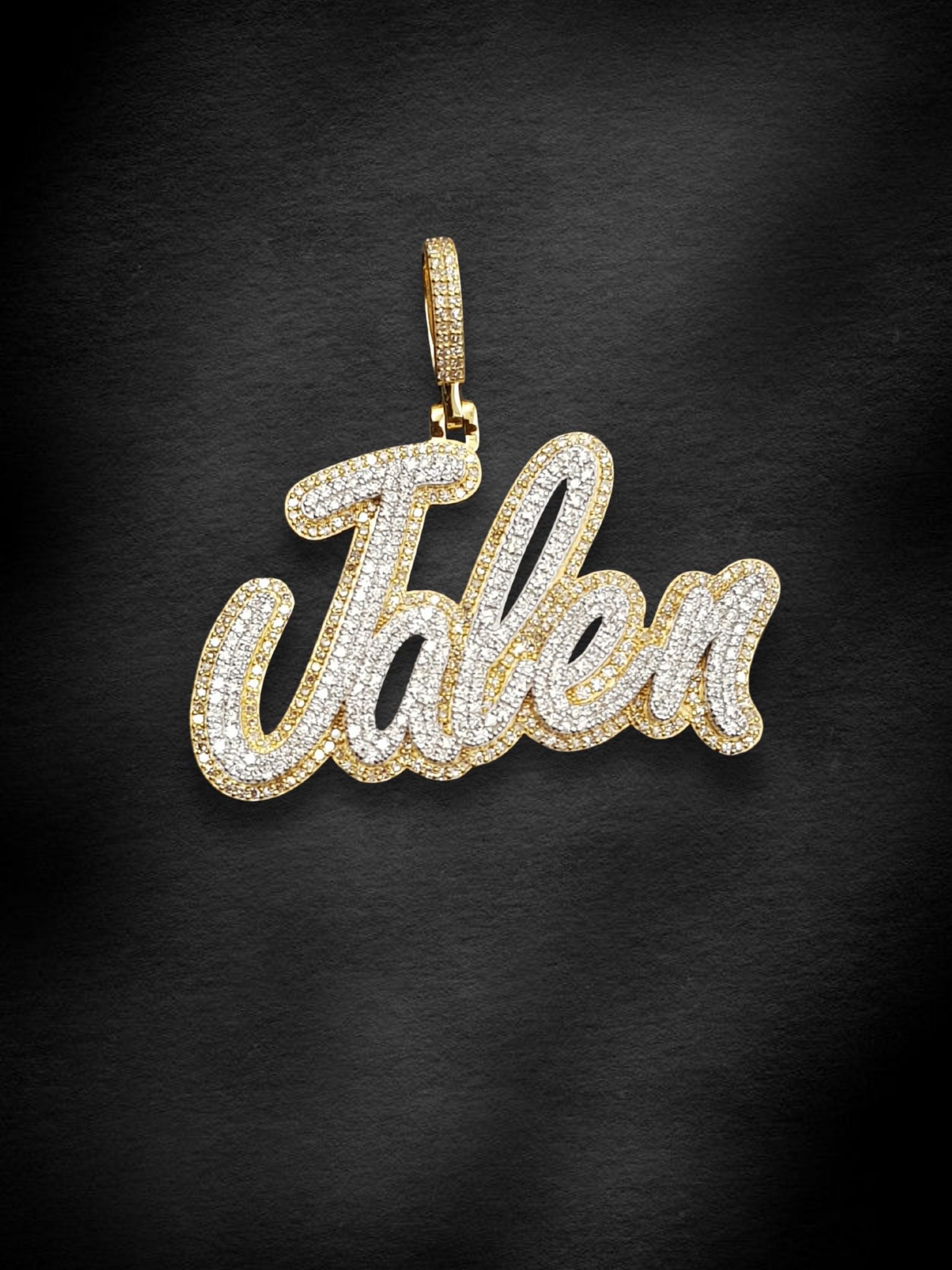 Personalized “Jalen” Gold Drip Pendant