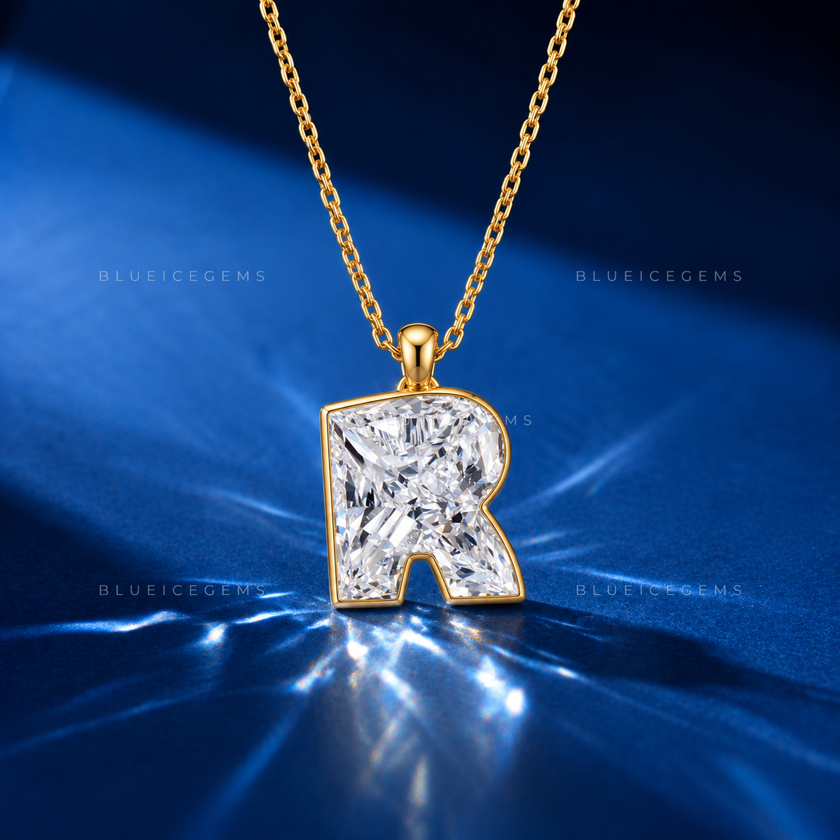 R Initial Solitaire Diamond Pendant