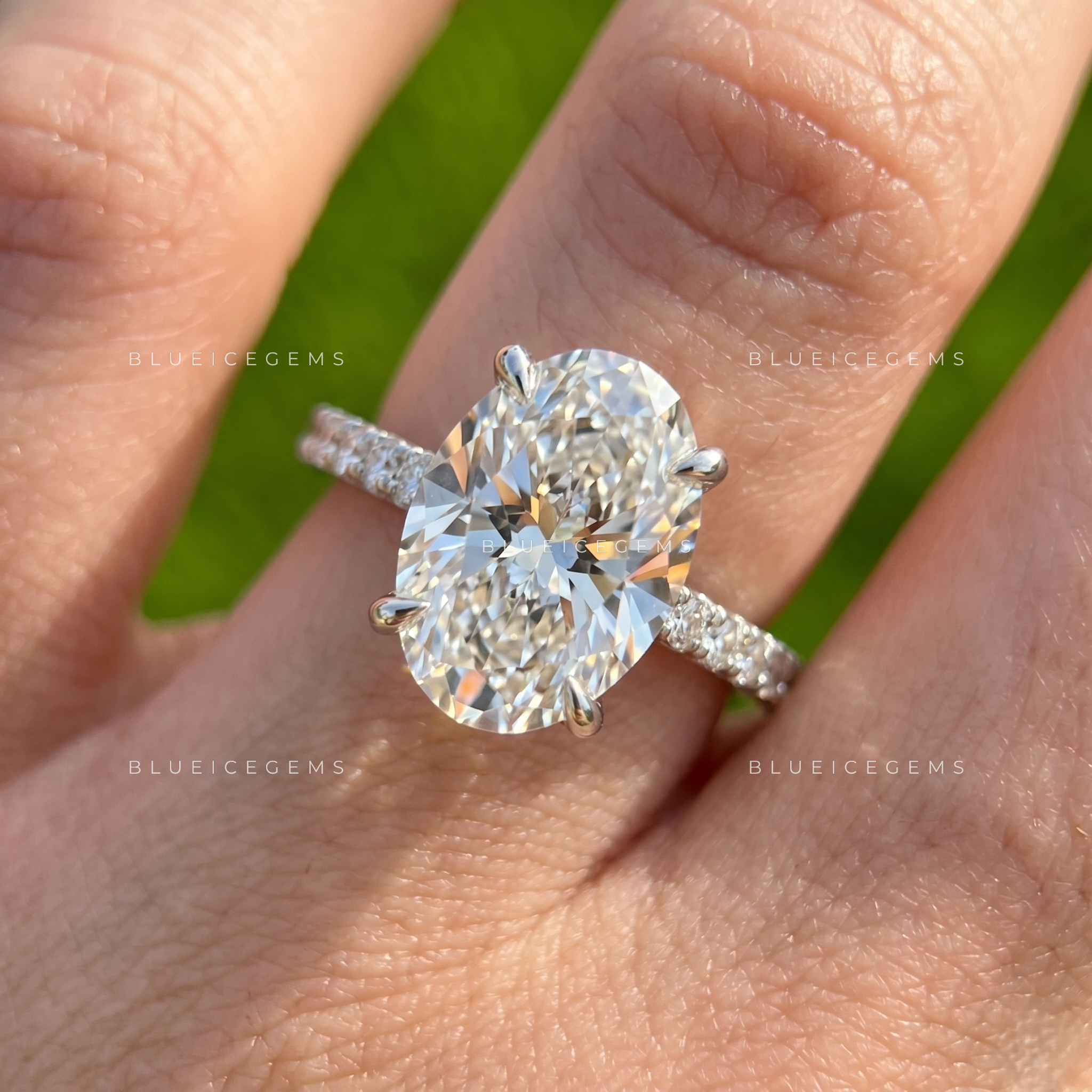 Imperial Glow Oval Cut Pavé Engagement Ring