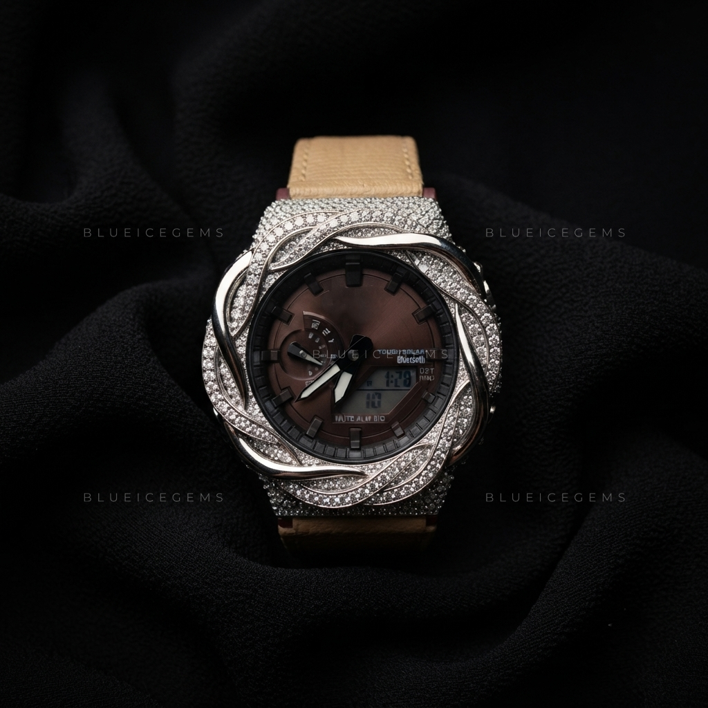 Fluid Noir Royale Watch – VVS Moissanite