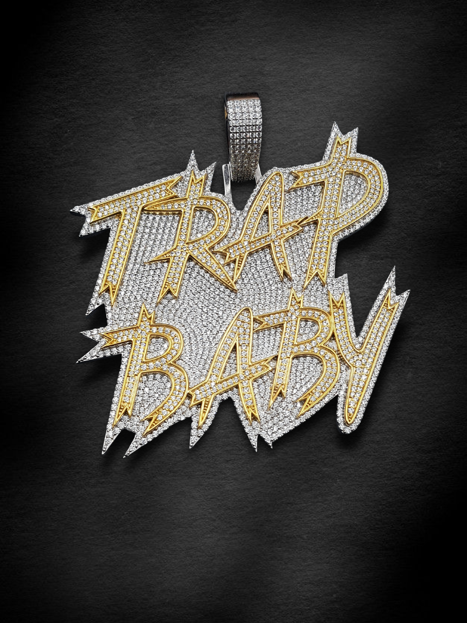 Gold-Trim Trap Baby Charm Pendant