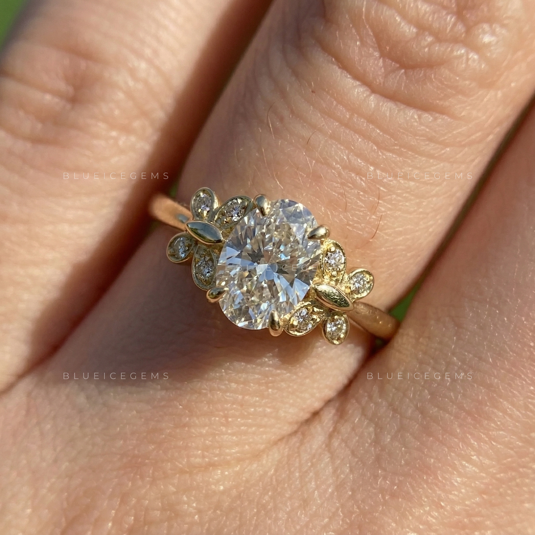 Timeless Radiance Oval Cut Hidden Accents Engagement Ring