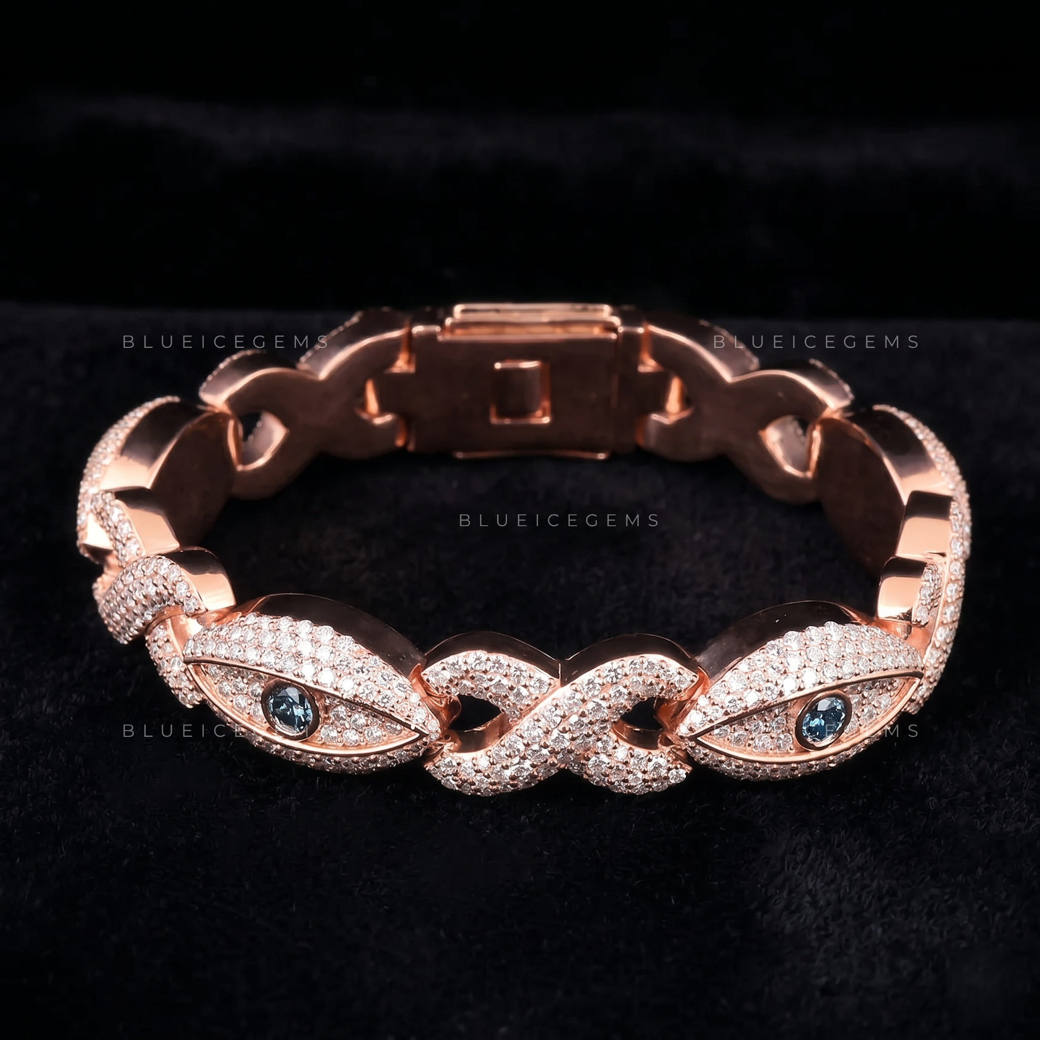 Celestial Vision Infinity-Eye Iced Rose Gold Link