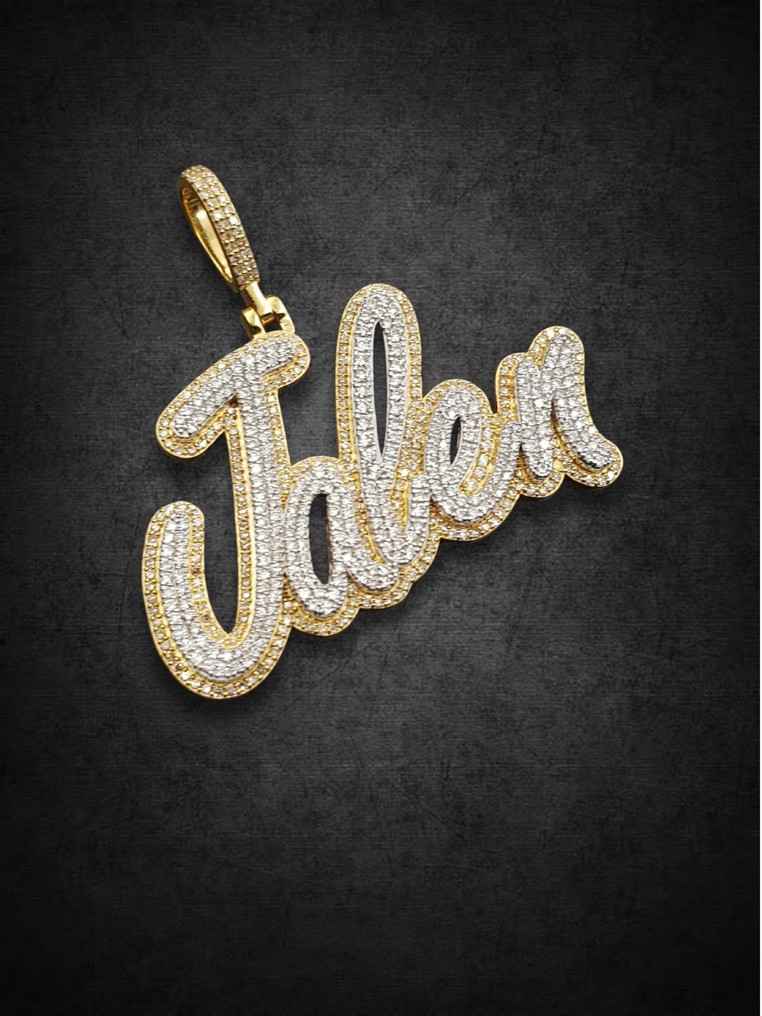Personalized “Jalen” Gold Drip Pendant