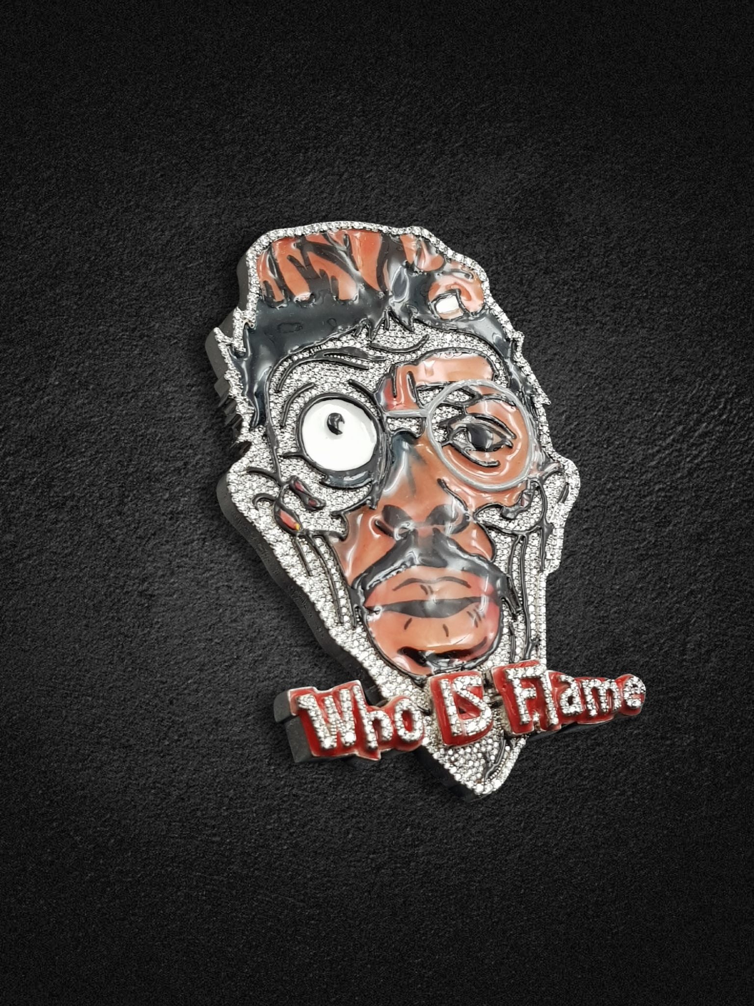 Iced Out Flame Character Piece Pendant