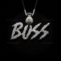 The "BOSS" Ambition: Sharp Electric Script & Money Bag Emblem Pendant