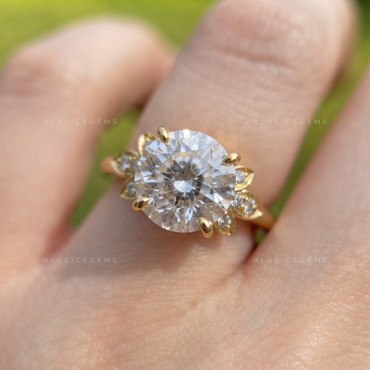 Flora Bloom Portuguese Cut Solitaire Engagement Ring