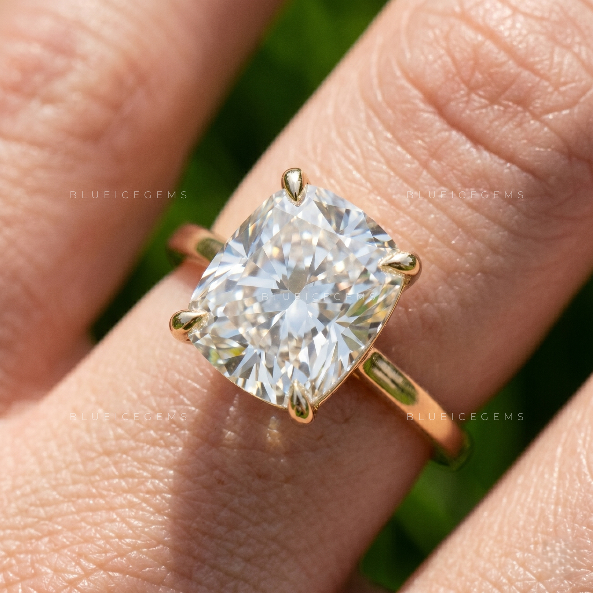 Timeless Grace Elongated Cushion Cut Solitaire Engagement Ring