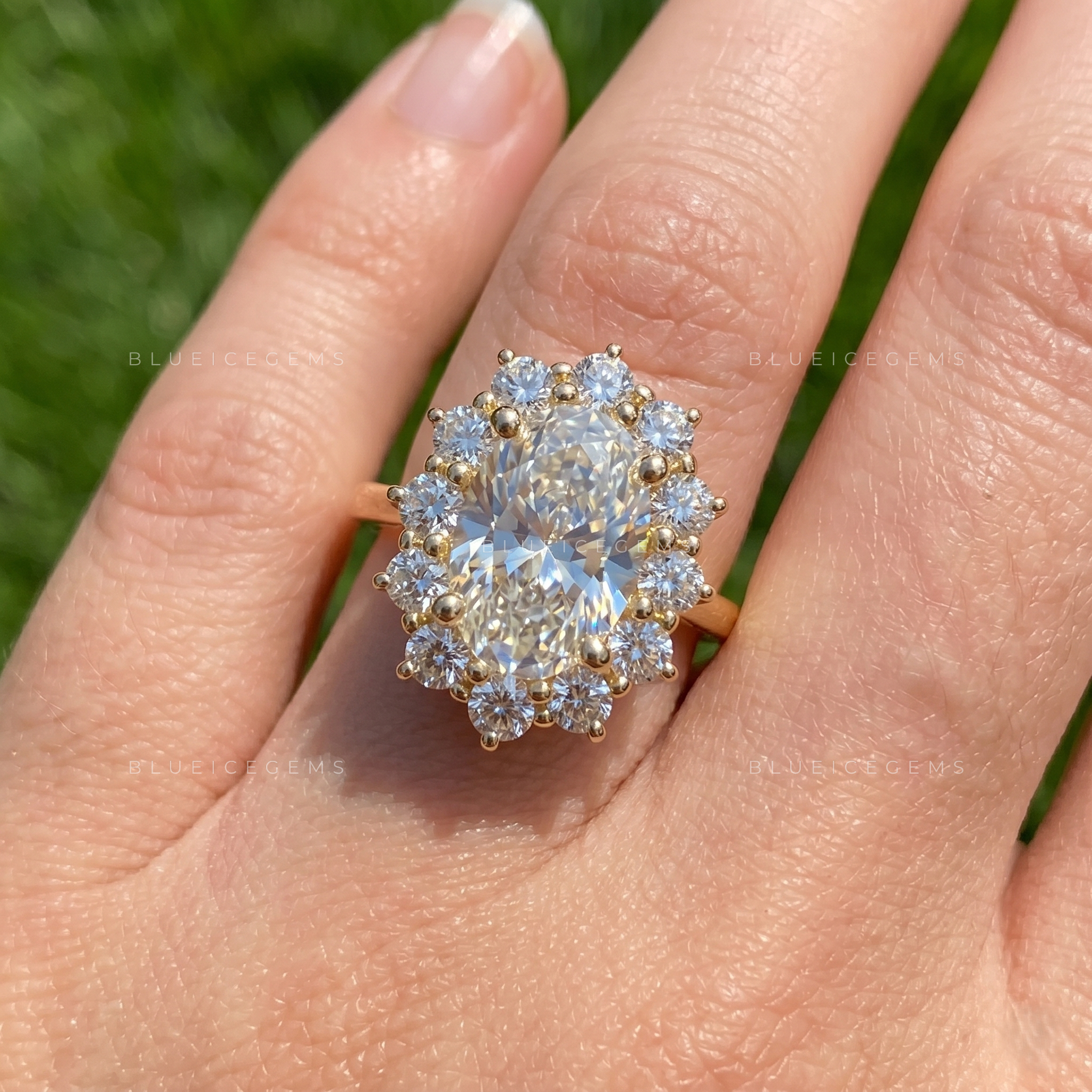 Enchanted Whisper Oval Cut Pavé Accent Engagement Ring